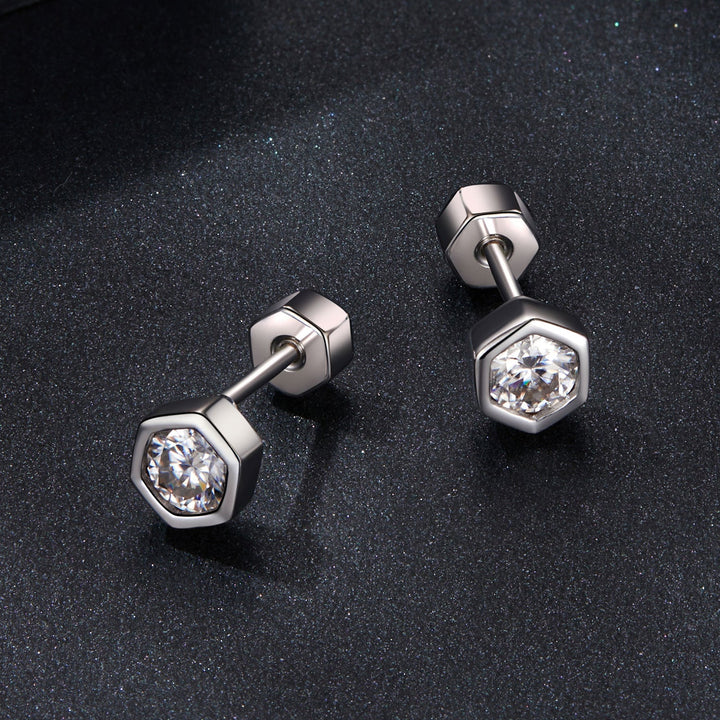 925 Sterling Silver 0.3 Carat Moissanite Earrings for Women