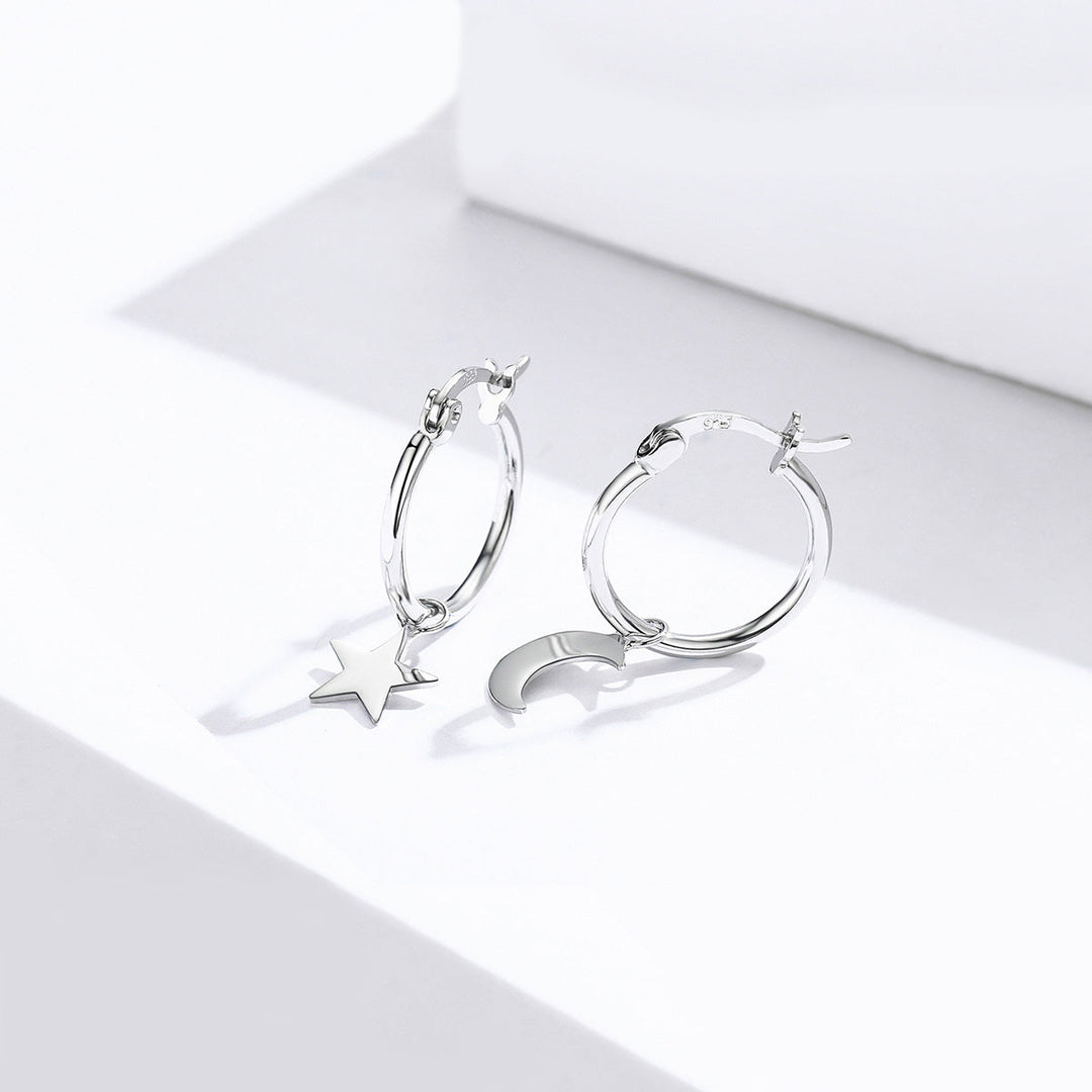 925 Sterling Silver Earrings 2.6x0.7cm for Women