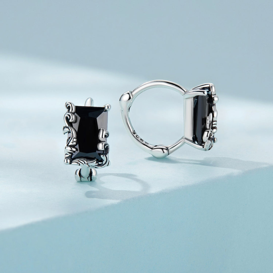 925 Sterling Silver Earrings with CZ and Oxidized Finish for Women