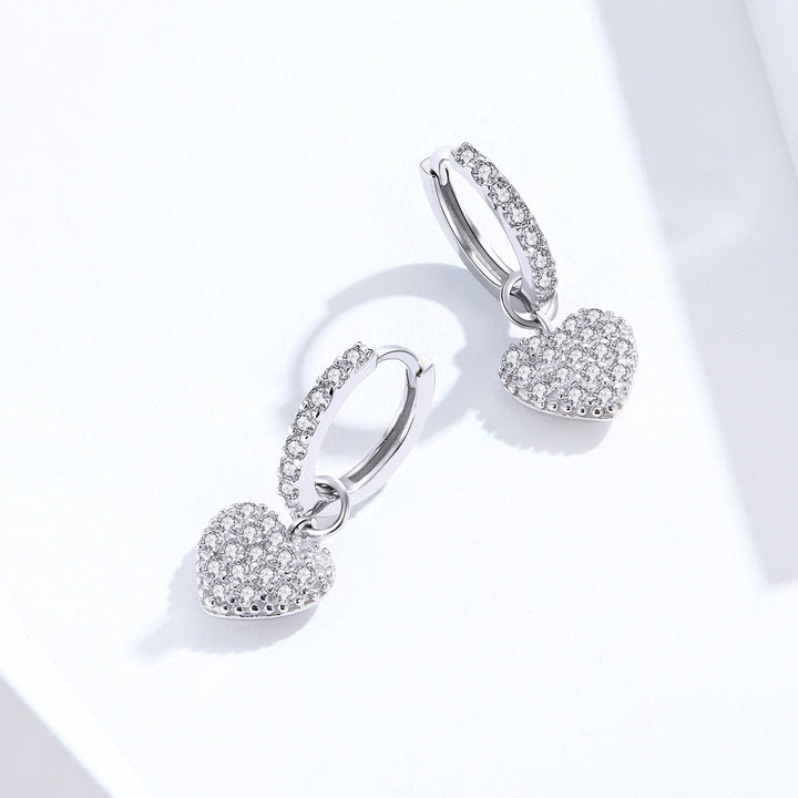 925 Sterling Silver CZ Pavé Setting Earrings for Women