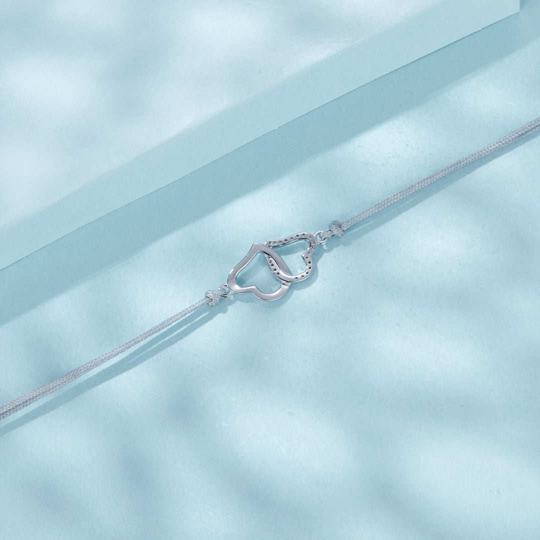 925 Sterling Silver Bracelet with Pavé Setting CZ, 170+50mm Length, White Gold Plated for Women