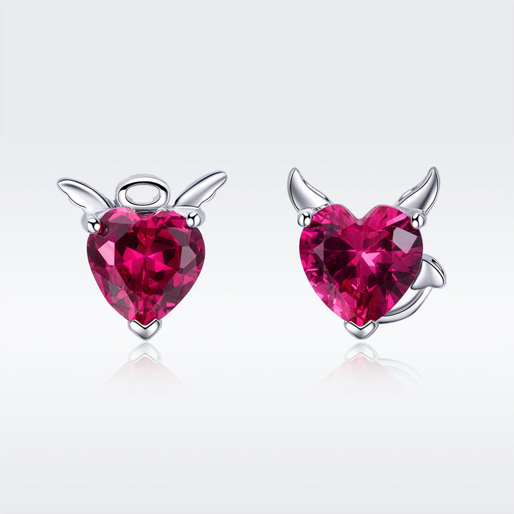 925 Sterling Silver Earrings with Pavé Setting CZ, 1*0.9cm for Women