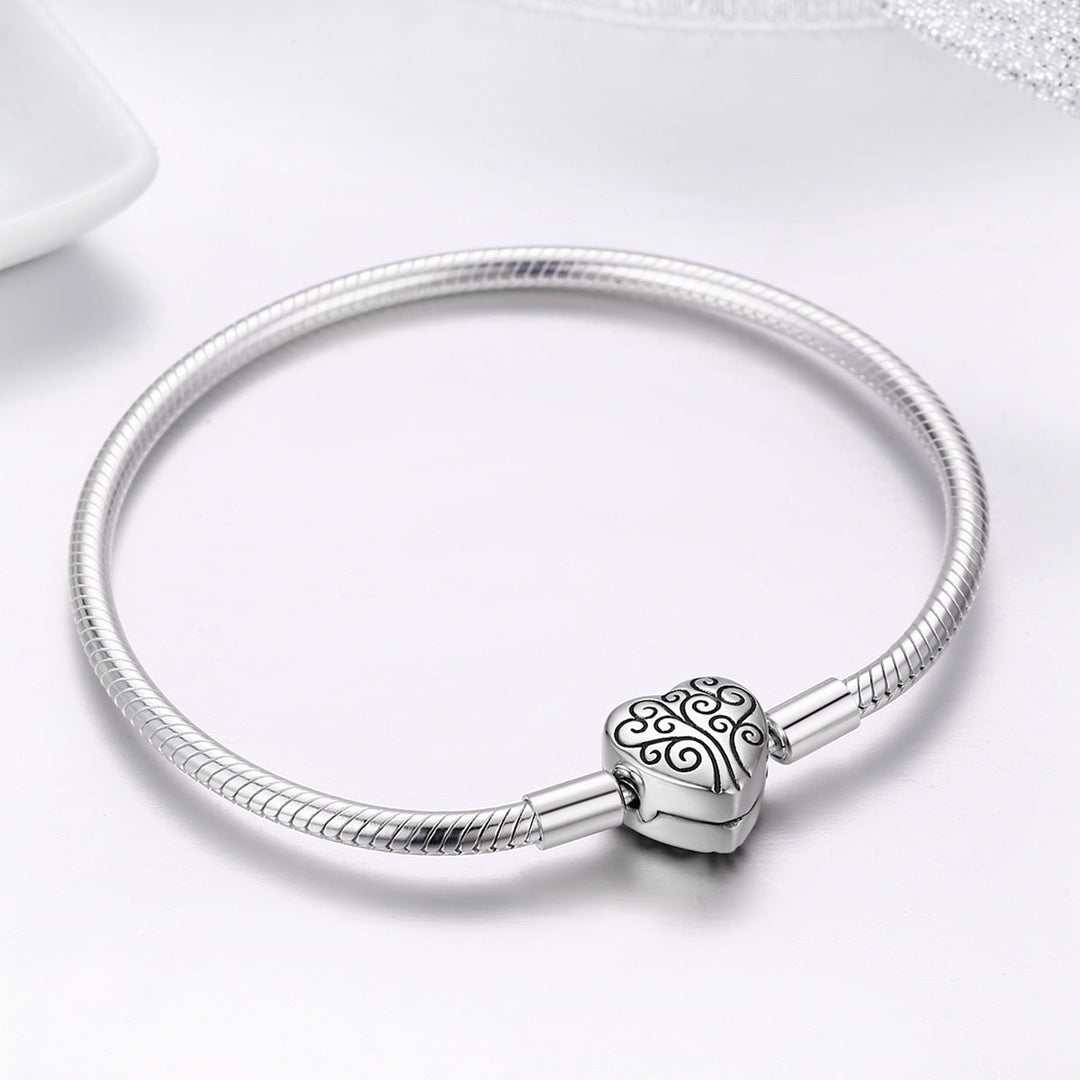 SCB 925 Sterling Silver Bracelet in Classic Style, Size 17.0 for Women