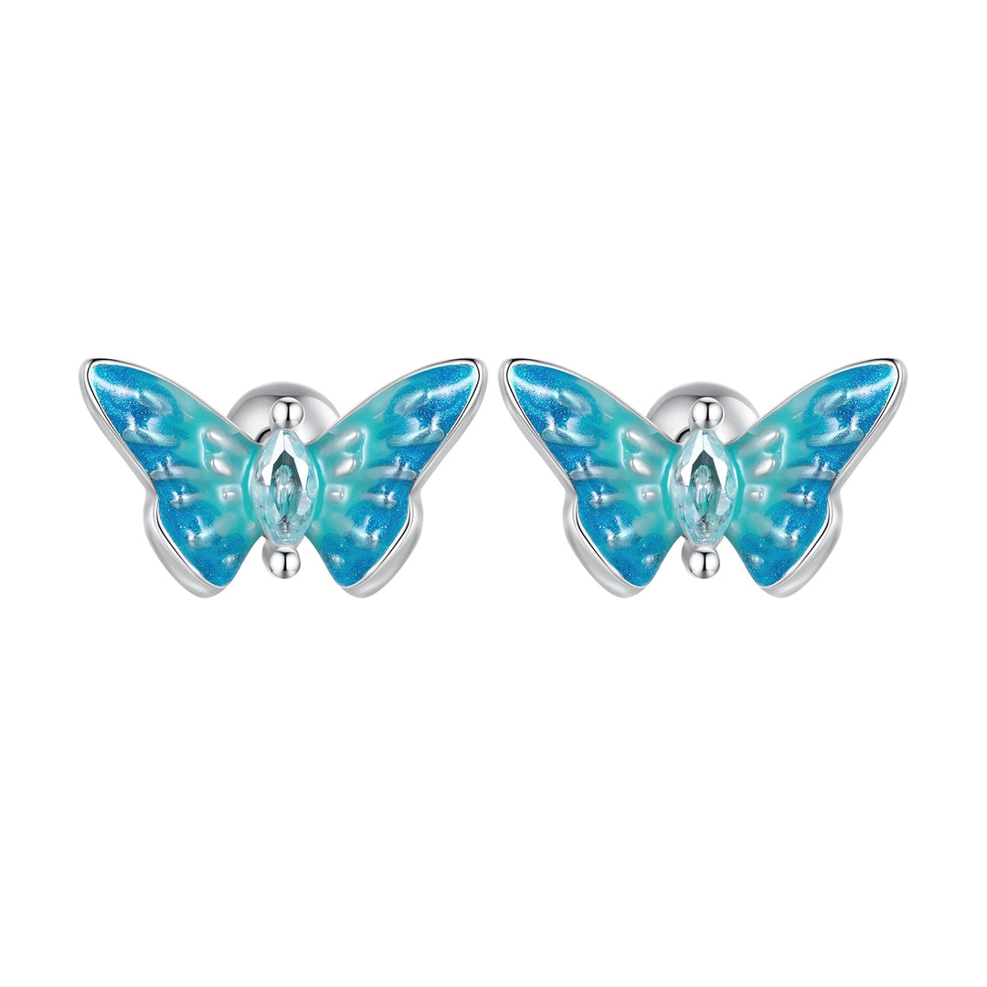 925 Sterling Silver Earrings with Enamel and CZ for Women