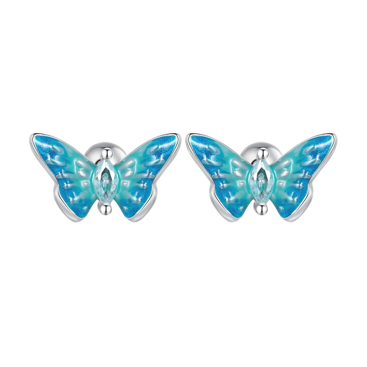 925 Sterling Silver Earrings with Enamel and CZ for Women