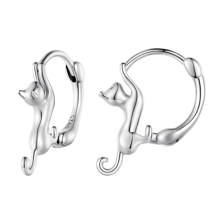 925 Sterling Silver Plated Gold Earrings Size 1.8cm for Women