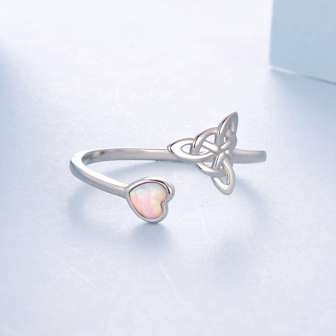 925 Sterling Silver Synthetic Opal White Gold Plated Ring for Women