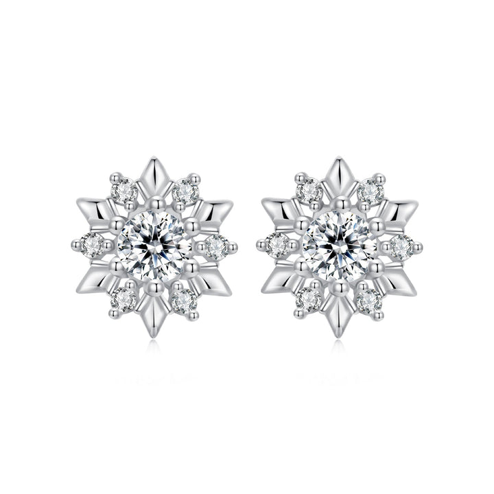925 Sterling Silver White Gold Plated 0.7cm Pavé Set CZ Earrings for Women