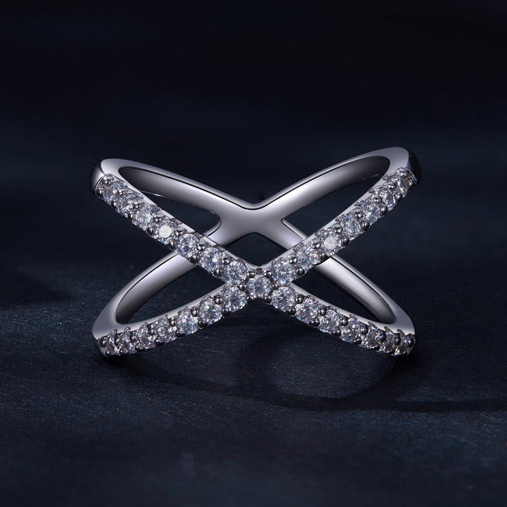 S925 Sterling Silver Moissanite Ring Size 8