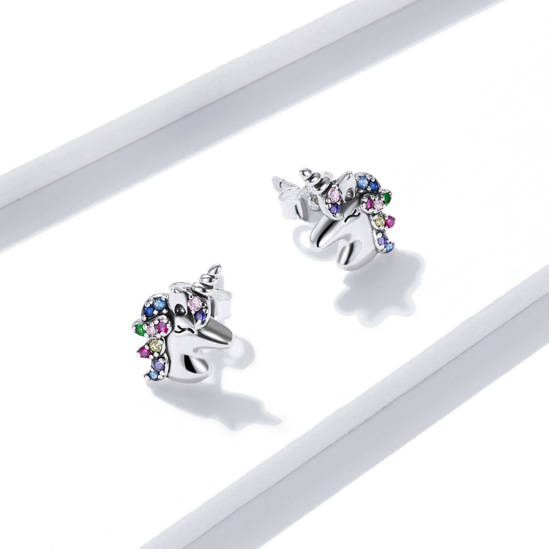 925 Sterling Silver Earrings with Pavé Setting CZ, Oxidized, 1.4x0.9cm for Women