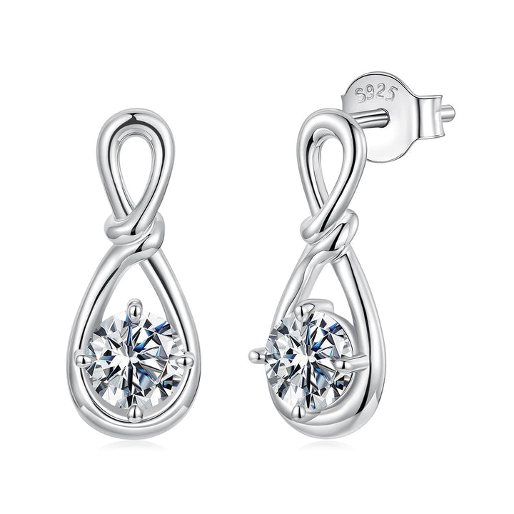 925 Sterling Silver 0.5 Carat Moissanite Earrings for Women
