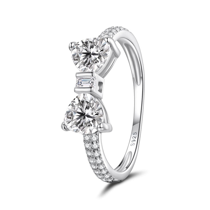 925 Sterling Silver White Gold Plated 1.2cm Pendant Ring Size 6 for Women