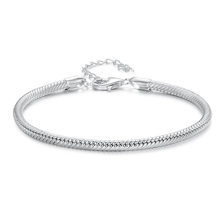 925 Sterling Silver Plated Platinum Bracelet with Adjustable Length for Women