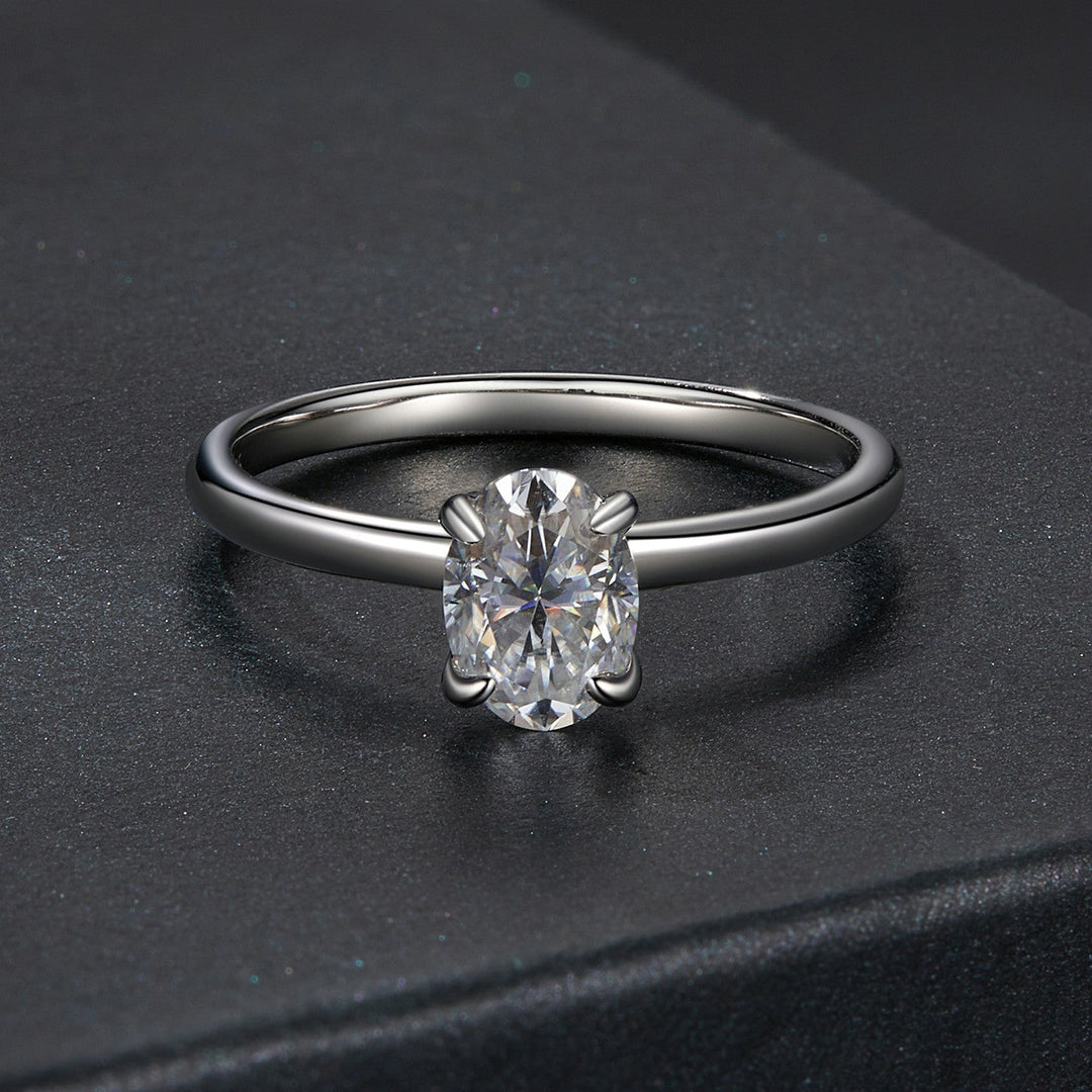 925 Sterling Silver Moissanite 1ct Ring Size 8
