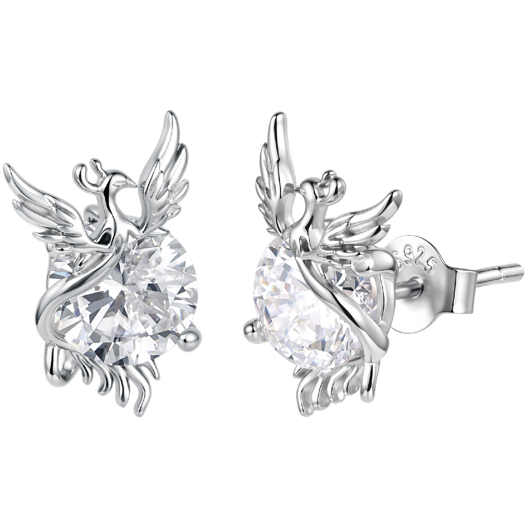 925 Sterling Silver White Gold Plated 1.4x0.9cm Pavé CZ Earrings for Women