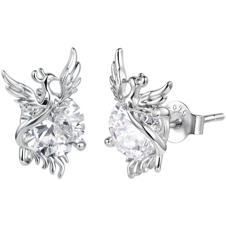 925 Sterling Silver White Gold Plated 1.4x0.9cm Pavé CZ Earrings for Women