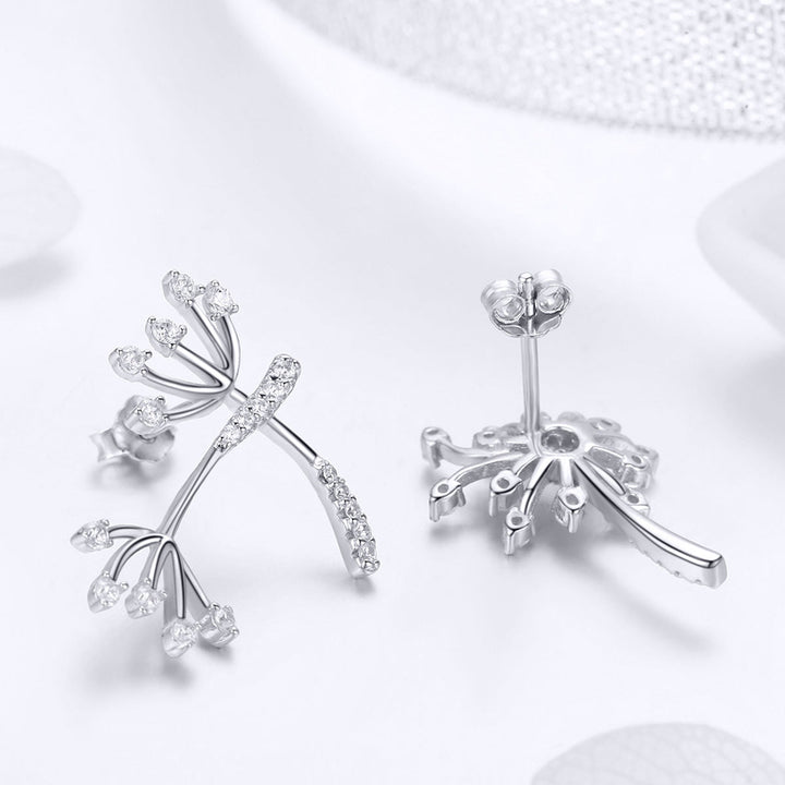 925 Sterling Silver Jewelry Set with Pavé Setting CZ, 2.0*1.4cm
