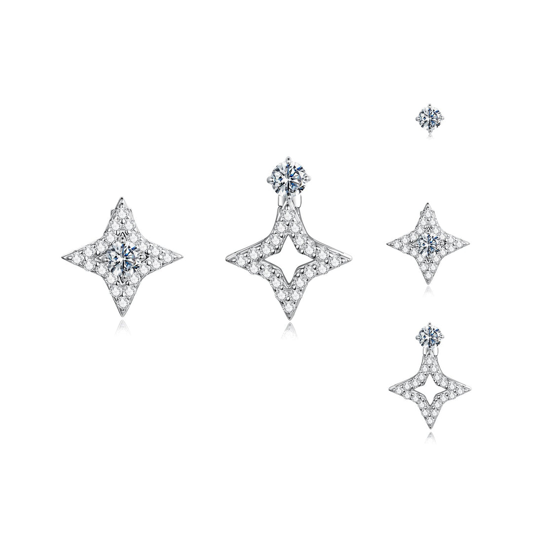 925 Sterling Silver Moissanite 0.1ct Earrings for Women