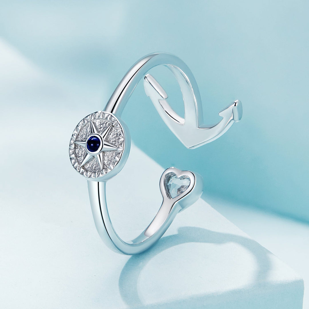 925 Sterling Silver Plated Platinum Ring with Pavé Setting for Men