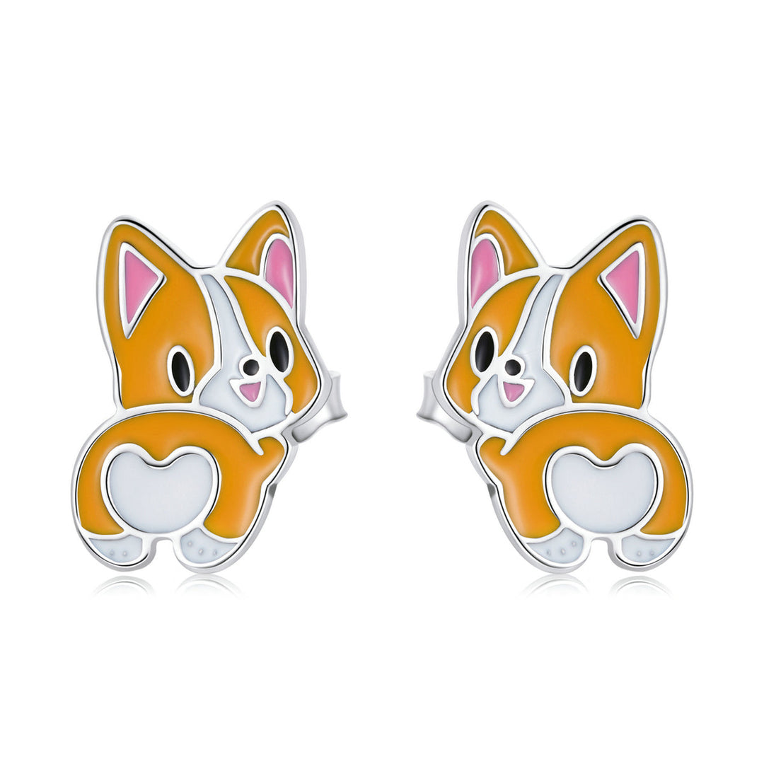S925 Sterling Silver Oxidized Enamel Earrings