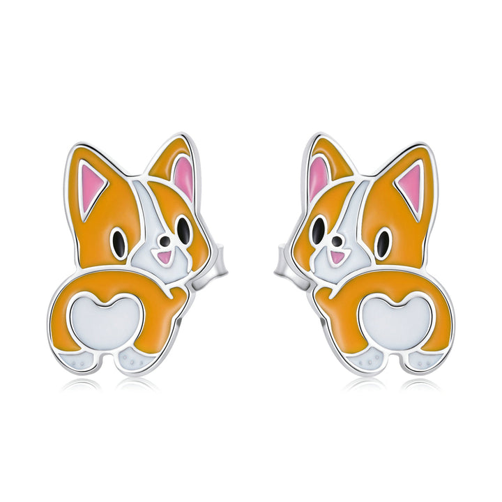 S925 Sterling Silver Oxidized Enamel Earrings