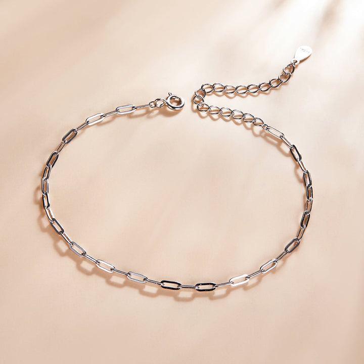 925 Sterling Silver &amp; Plated Platinum Bracelet - 17+5cm Length