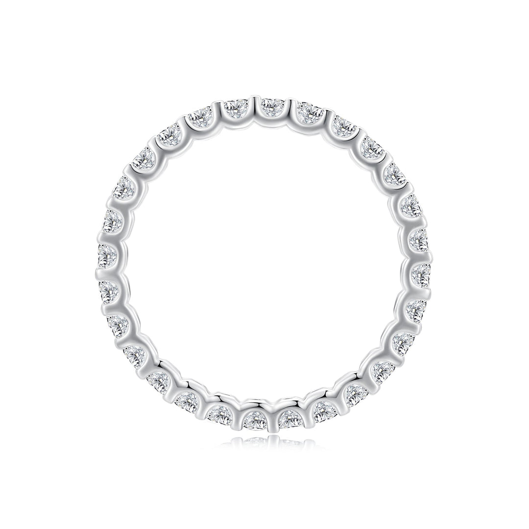 S925 Sterling Silver 2.0mm Moissanite Ring Size 9 for Women