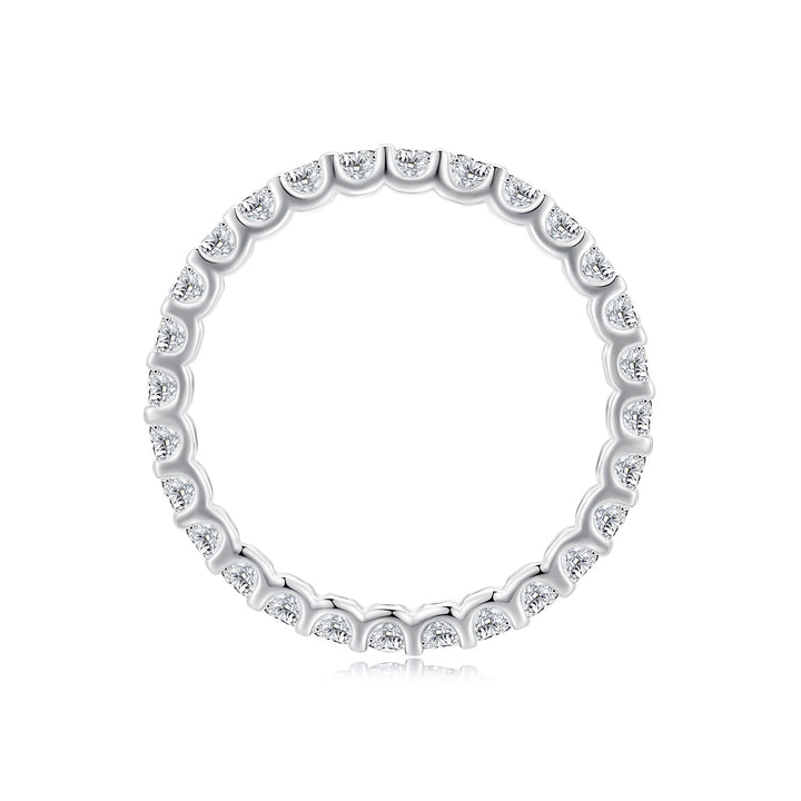 S925 Sterling Silver 2.0mm Moissanite Ring Size 9 for Women