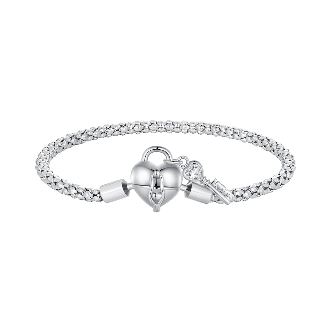 925 Sterling Silver Pavé Setting CZ Bracelet Size 17.0 for Women