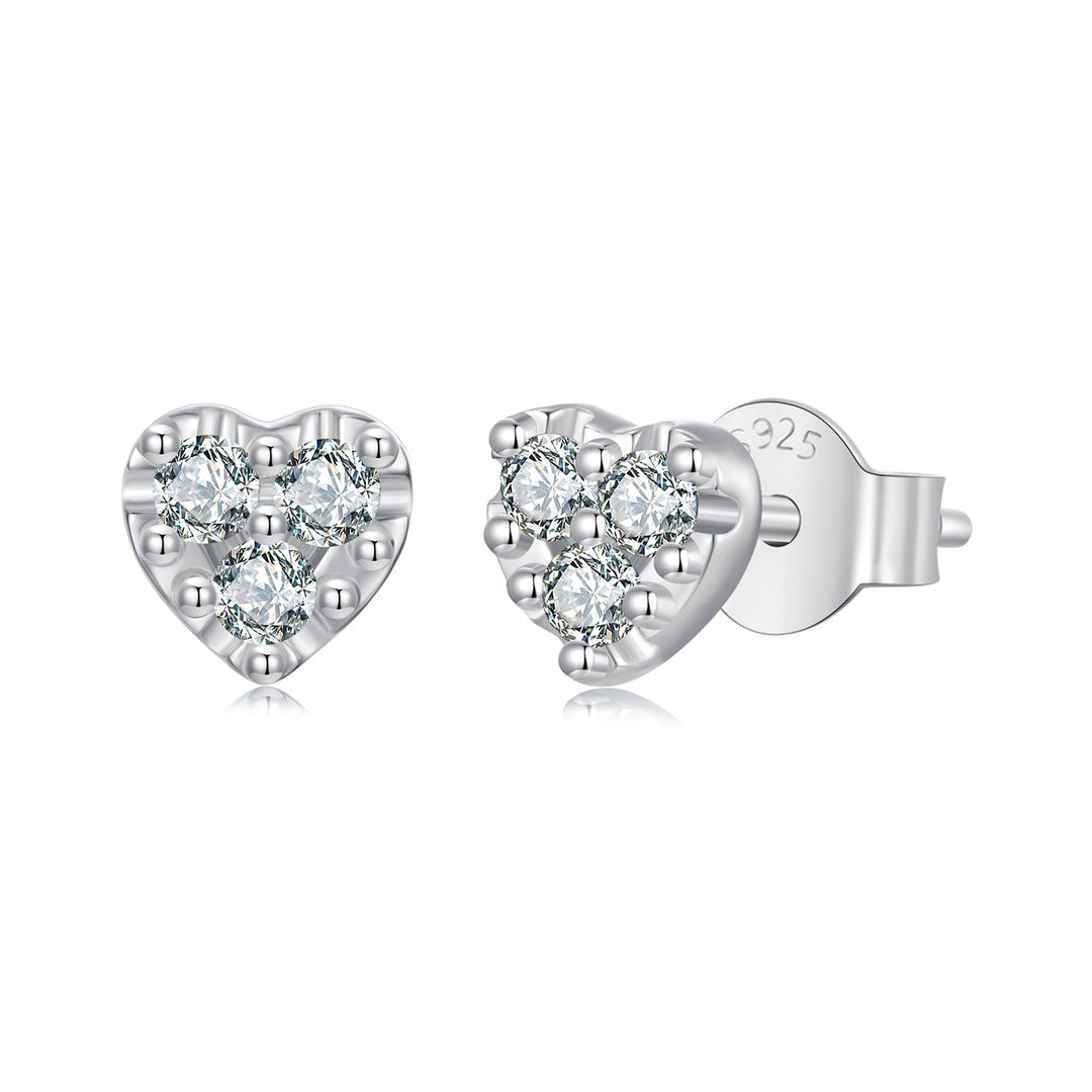 925 Sterling Silver Moissanite 0.03 Carat Earrings for Women