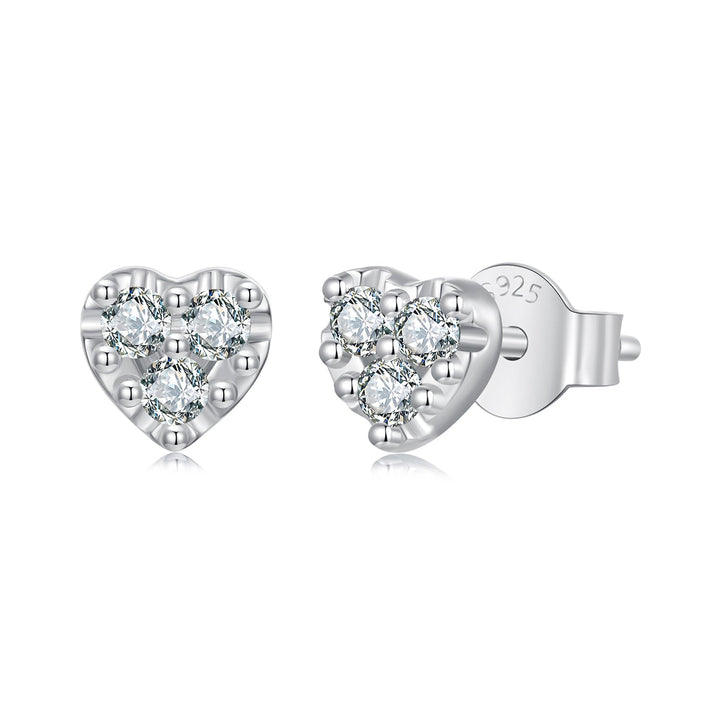 925 Sterling Silver Moissanite 0.03 Carat Earrings for Women