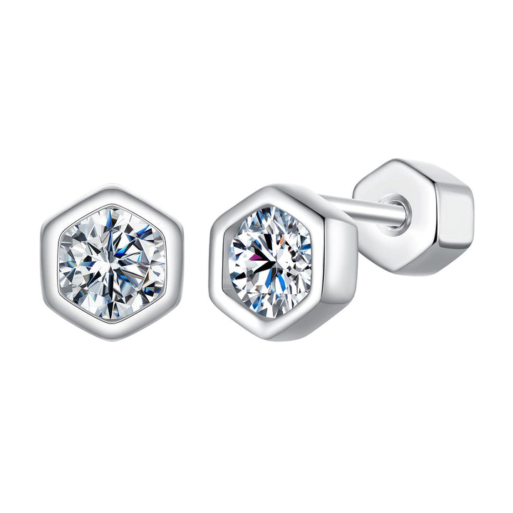 925 Sterling Silver 0.3 Carat Moissanite Earrings for Women