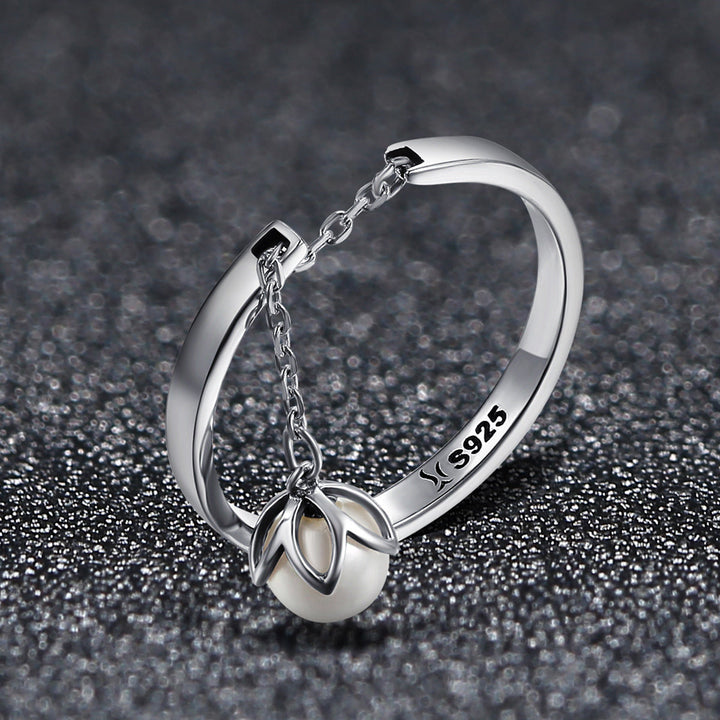S925 Sterling Silver Ring Width 0.2CM Bead 0.6CM for Women