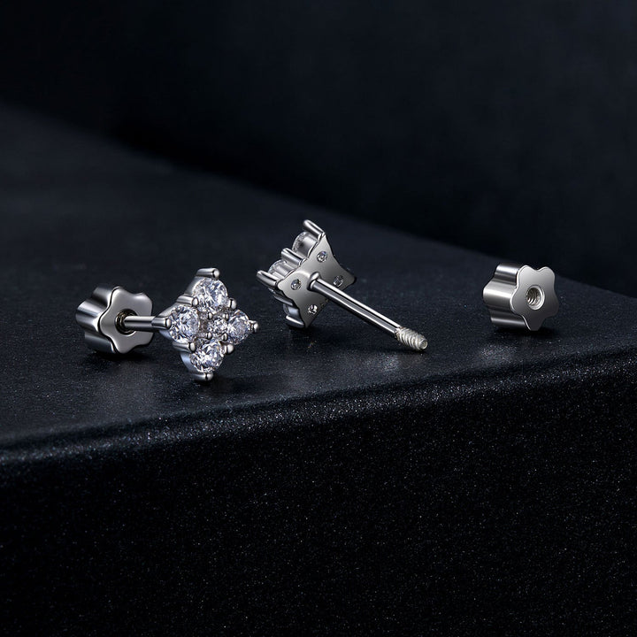 925 Sterling Silver 10mm Moissanite Earrings for Women