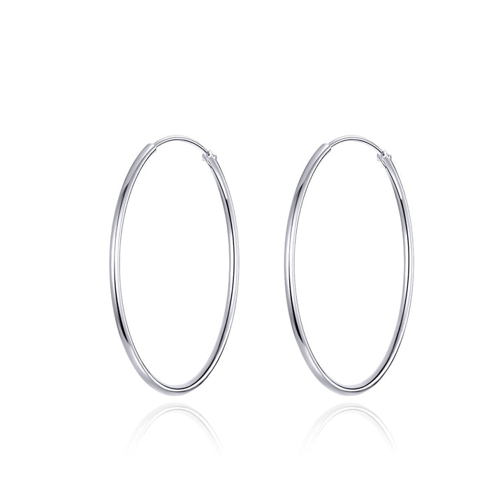 925 Sterling Silver Plated Platinum Earrings 3cm for Women