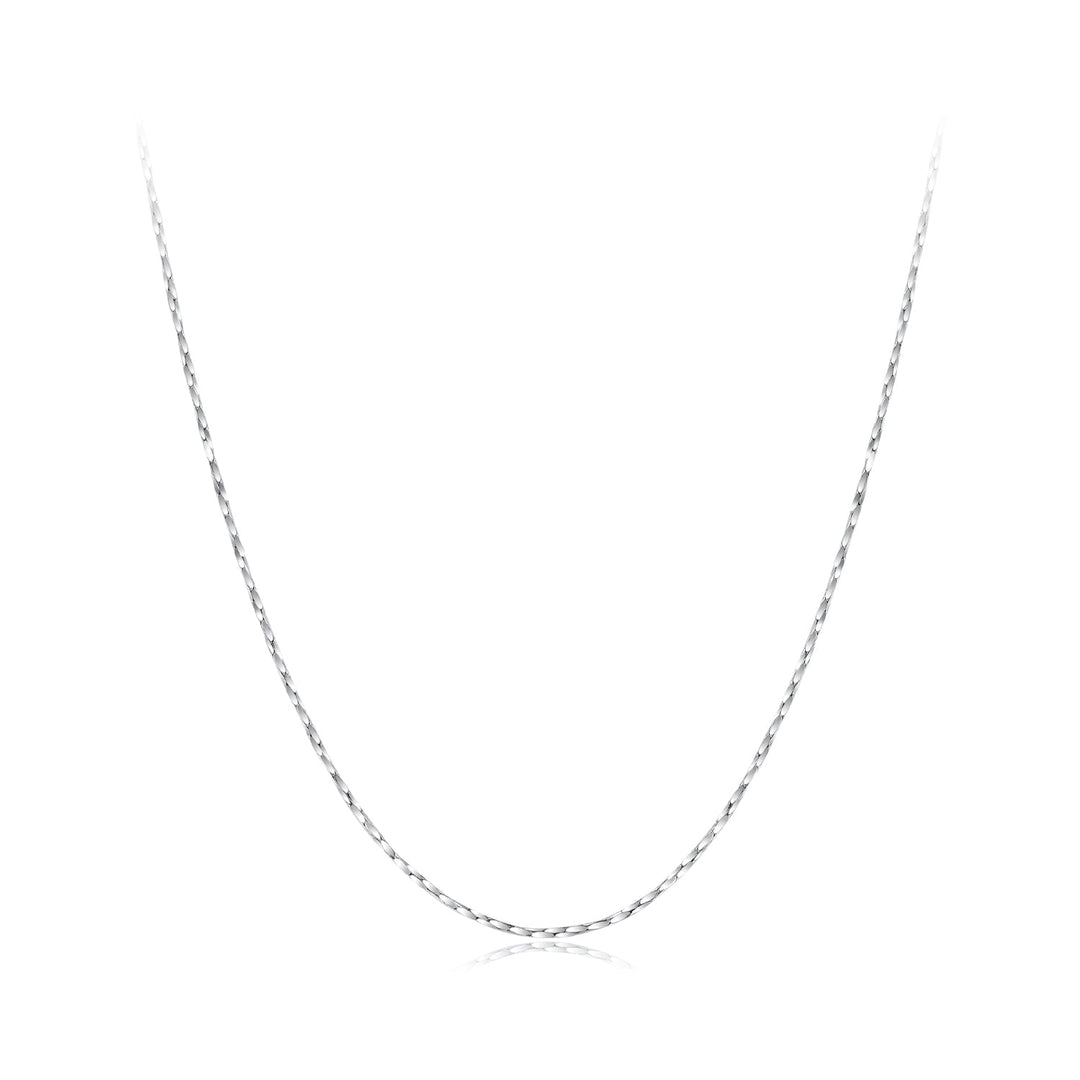 925 Sterling Silver White Gold Plated Necklace 40+5cm for Women