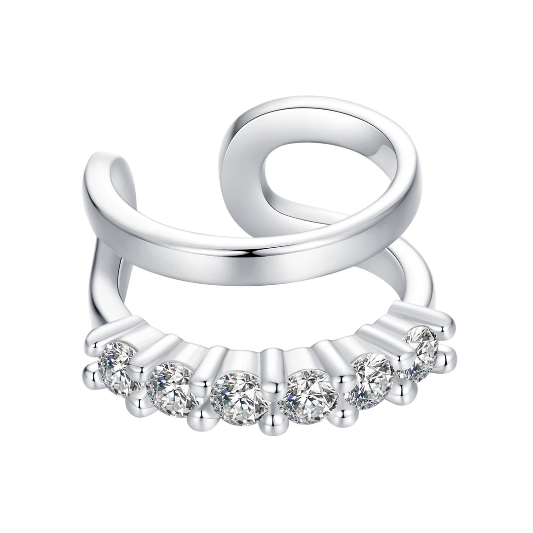 925 Sterling Silver Earrings with Pavé Setting CZ in Platinum