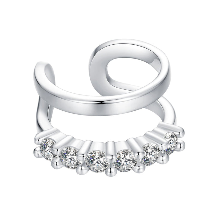 925 Sterling Silver Earrings with Pavé Setting CZ in Platinum