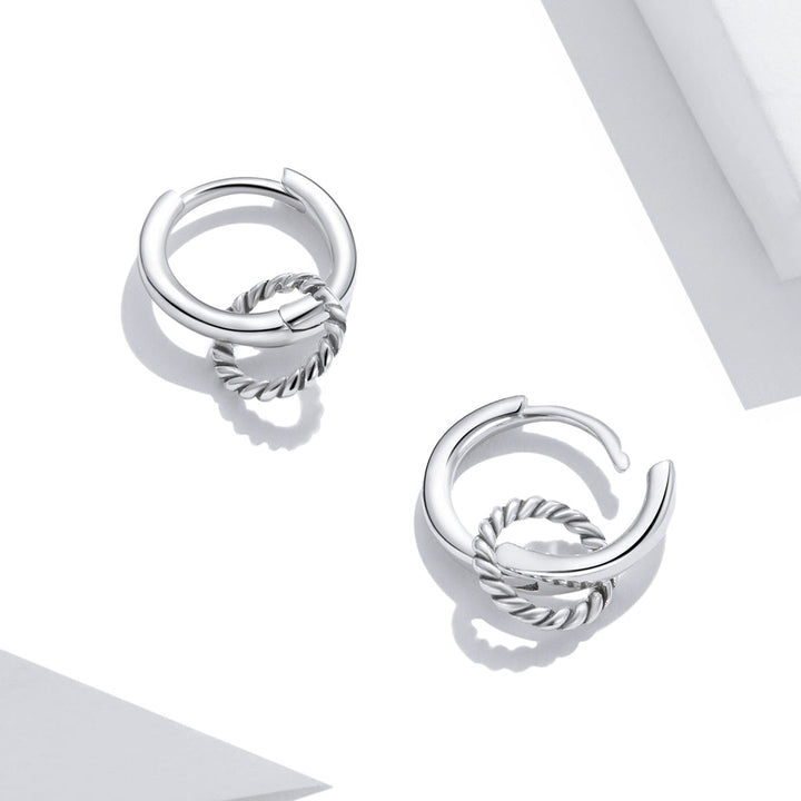 925 Sterling Silver &amp; Oxidized Silver Earrings for Women