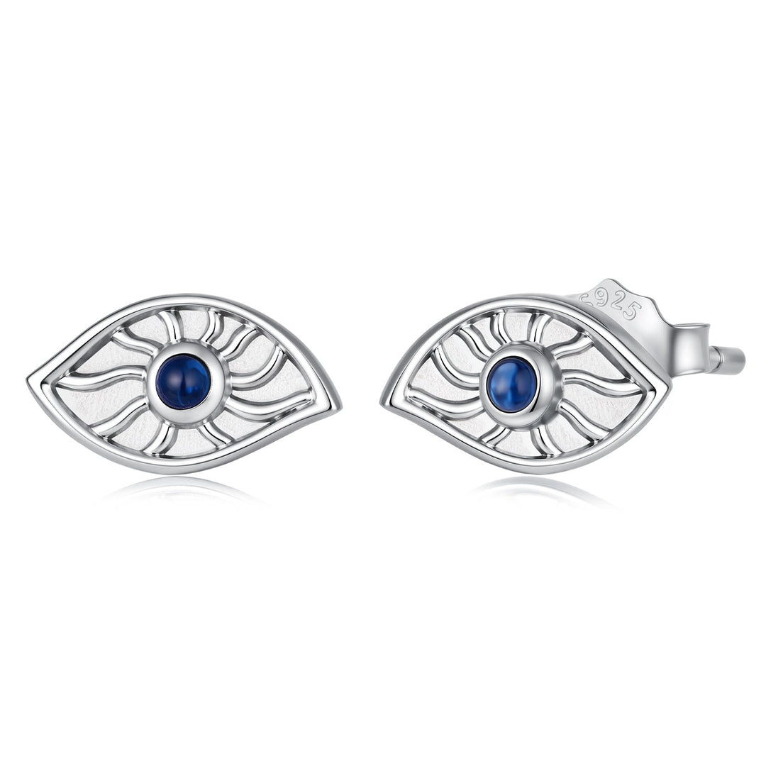 925 Sterling Silver White Gold Plated Synthetic Spinel 0.5x0.9cm Earrings for Women