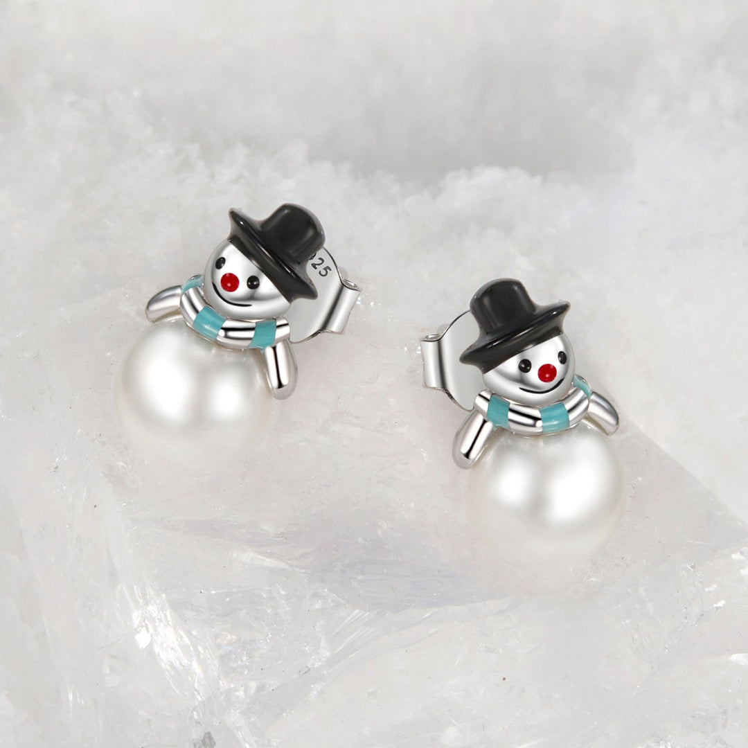 925 Sterling Silver White Gold Plated Quality Shell Pearl Earrings