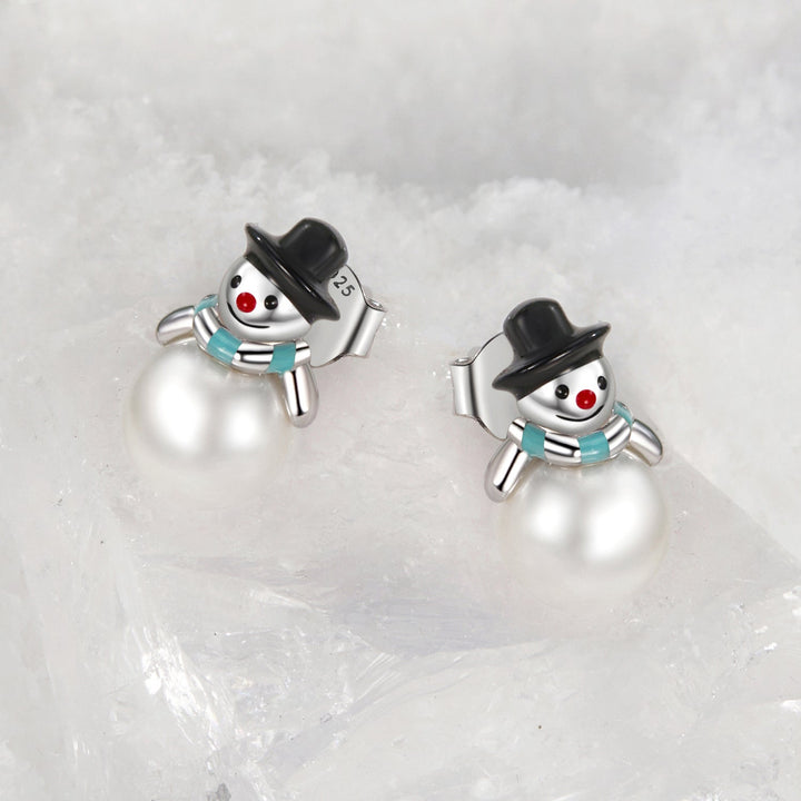 925 Sterling Silver White Gold Plated Quality Shell Pearl Earrings