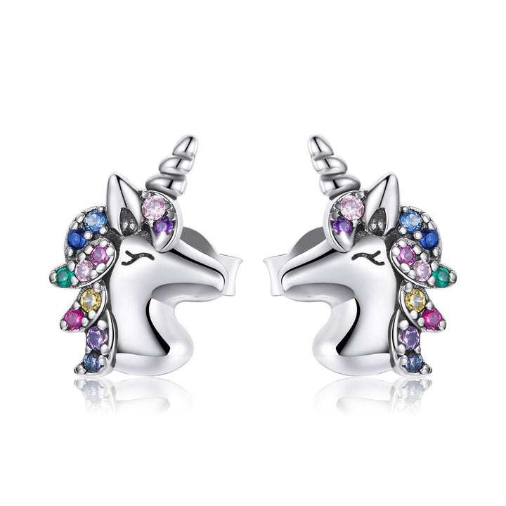 925 Sterling Silver Earrings with Pavé Setting CZ, Oxidized, 1.4x0.9cm for Women