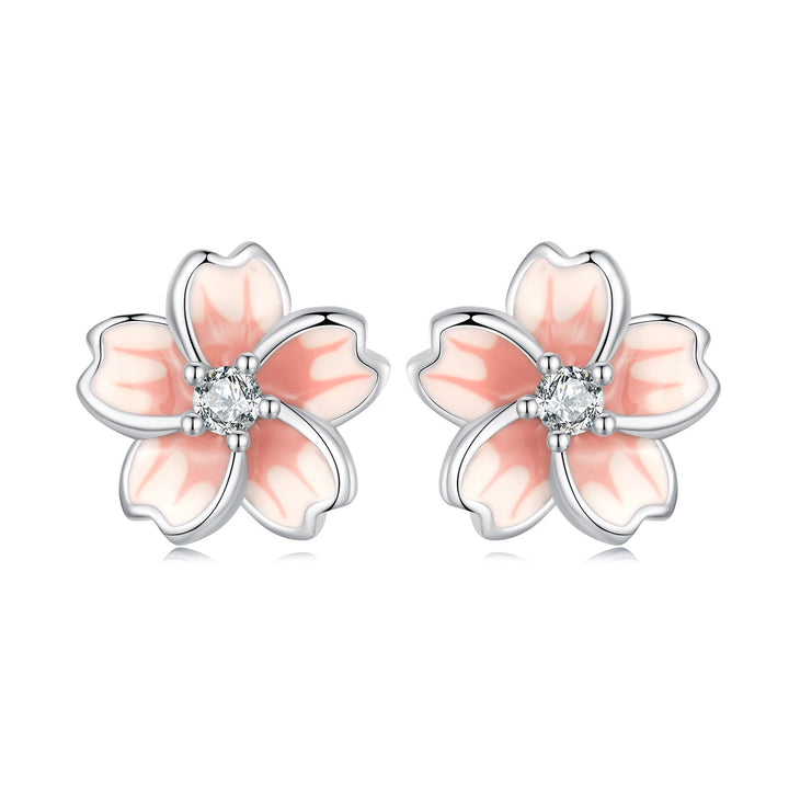 925 Sterling Silver Multi-Color Enamel Pavé CZ Earrings