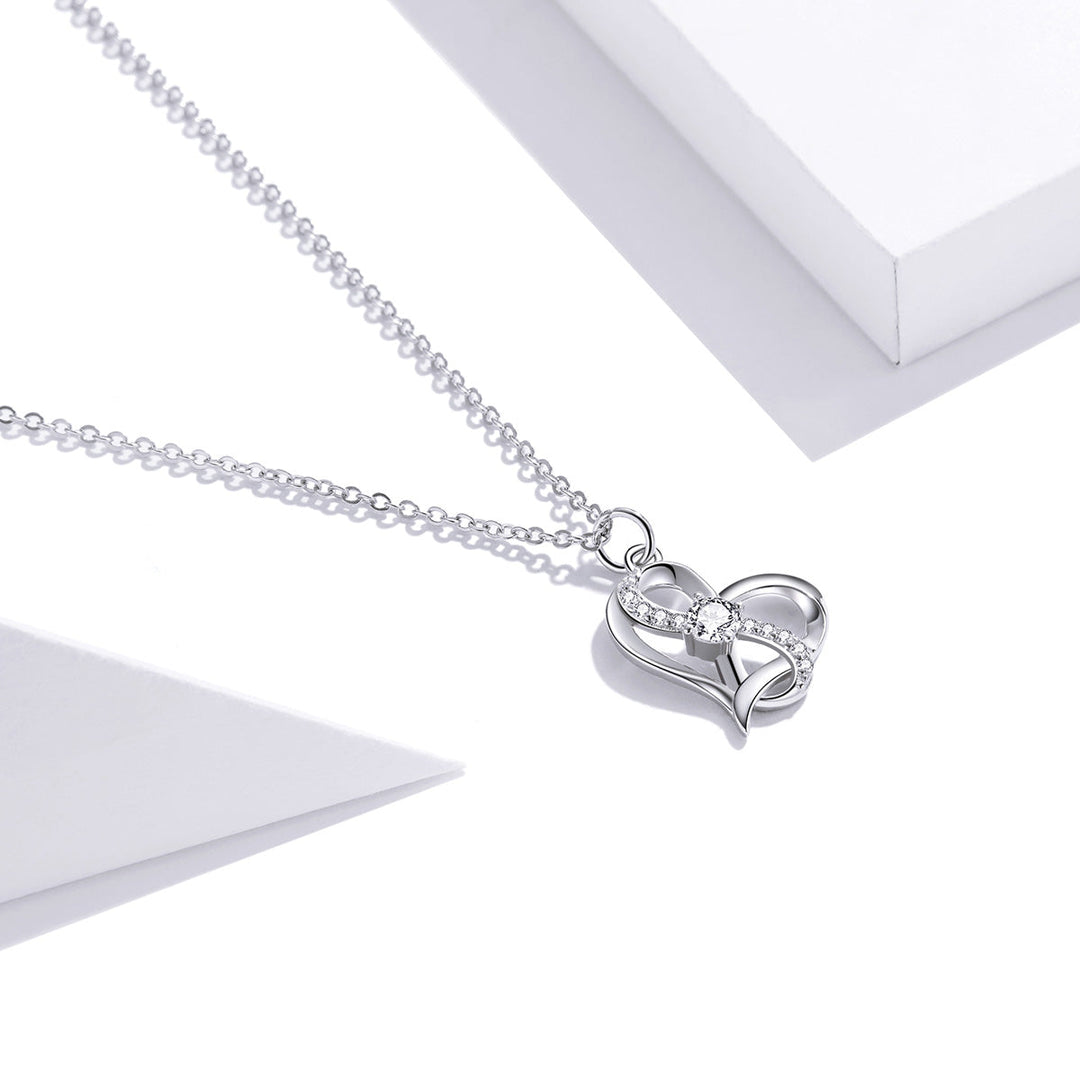 925 Sterling Silver Adjustable CZ Pendant Necklace