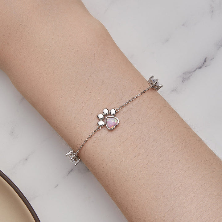 925 Sterling Silver Translucent Opal Bracelets for Women