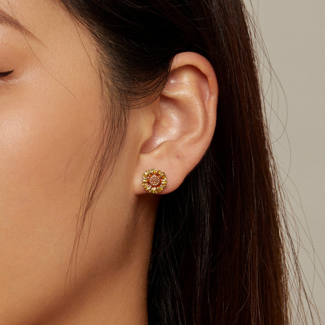 925 Sterling Silver Enamel &amp; Glass Earrings for Women