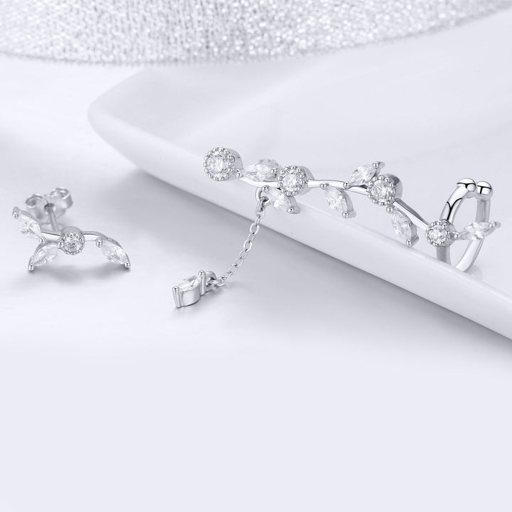 925 Sterling Silver Earrings with Platinum Plating and CZ for Women