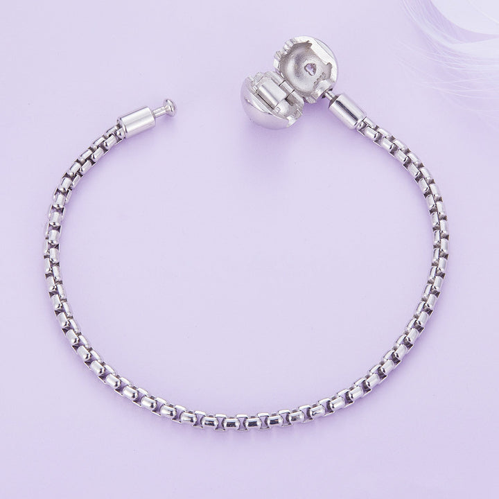 925 Sterling Silver Bracelet 19cm with CZ Stones for Women