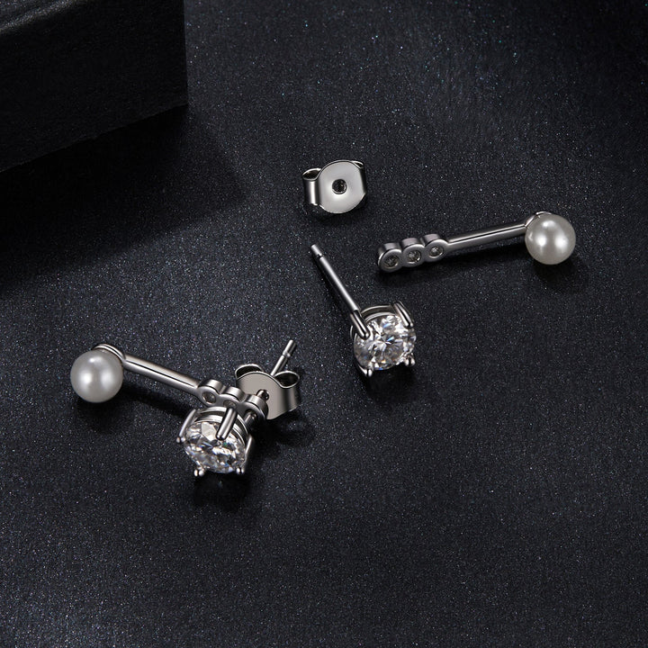925 Sterling Silver 0.50 Carat Moissanite Earrings for Women